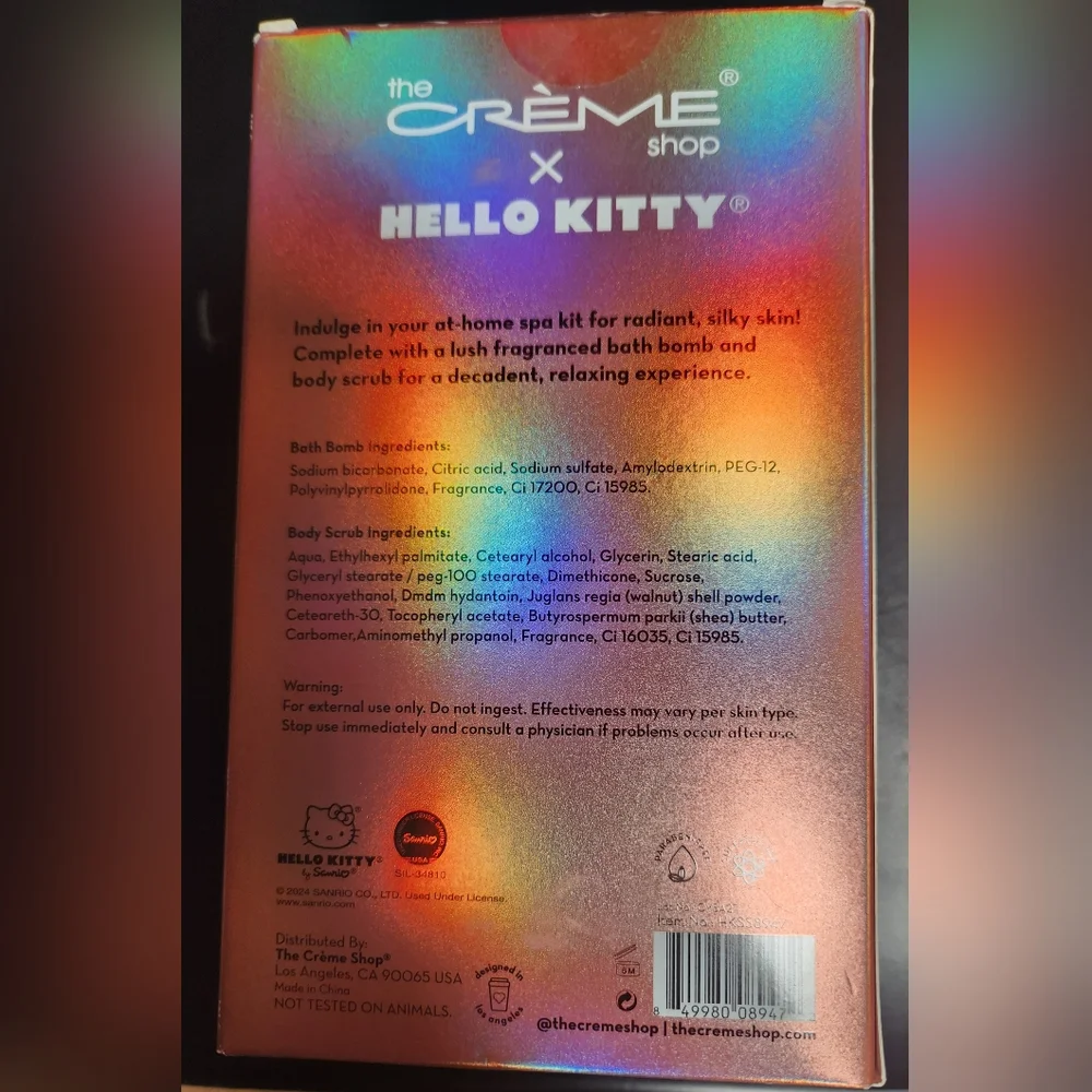 The Crème Shop x Hello Kitty Silky Skin Spa Set Peach Petals Limited Edition